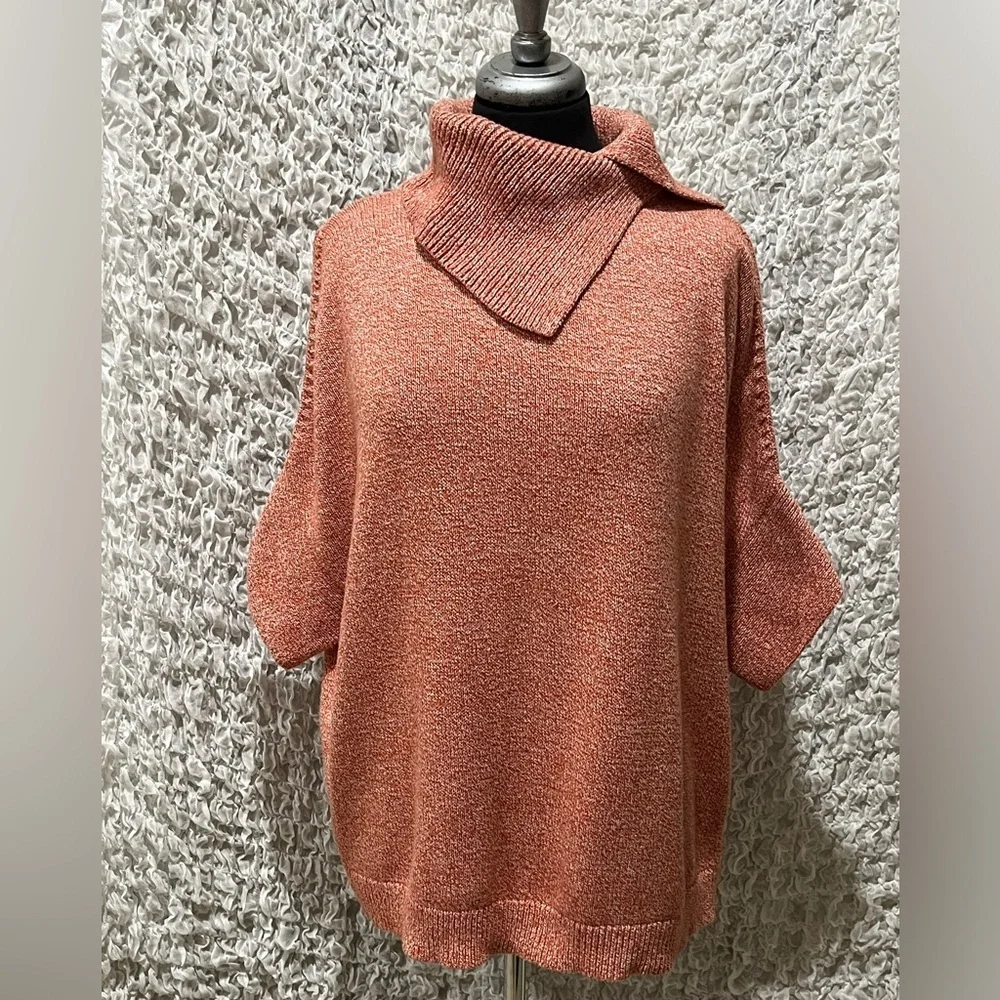 CABI FOLD-OVER COWLNECK, PINK FLEX, DOLMAN SLEEVE, WOMEN SIZE M